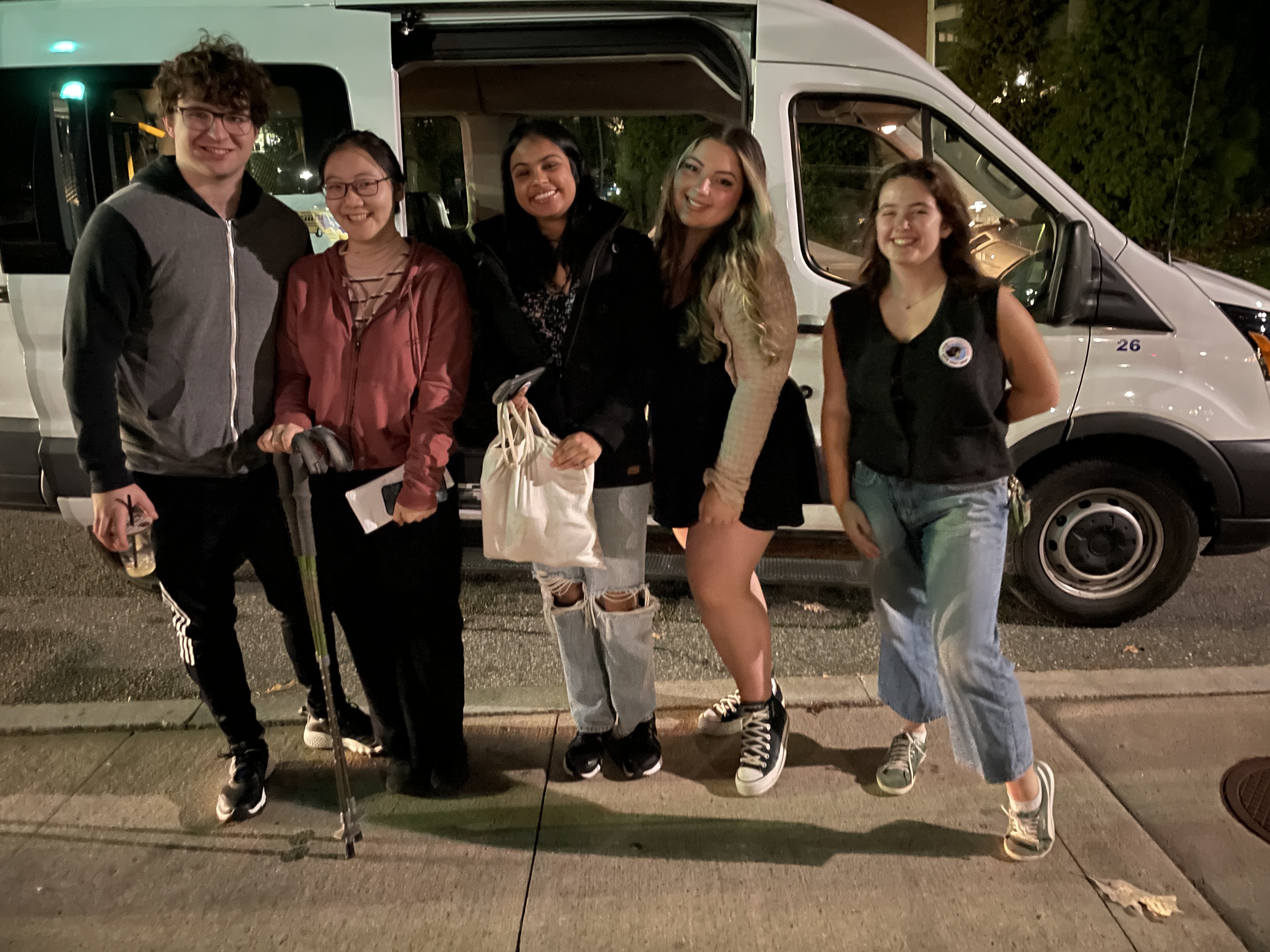 Students using the VoteDeis Vote Bus